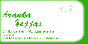 aranka hejjas business card